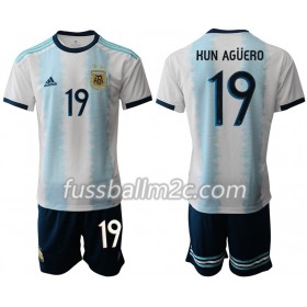 Fußballtrikots Argentinien Sergio Agüero 19 Kinder Heim Trikotsatz Copa América 2019